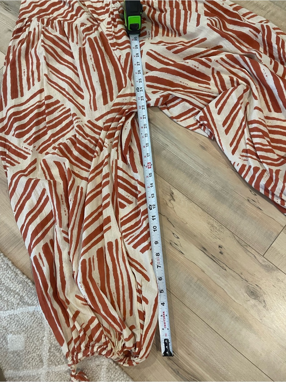 Free People Matchmaker Balloon Cream & Rust Patterned Pants S - Picture 6 of 6
